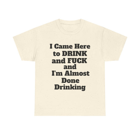 I came here to drink and fuck and I'm almost done Drinking T-Shirt