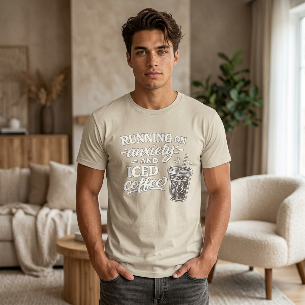 Running on Anxiety and Iced Coffee T-Shirt