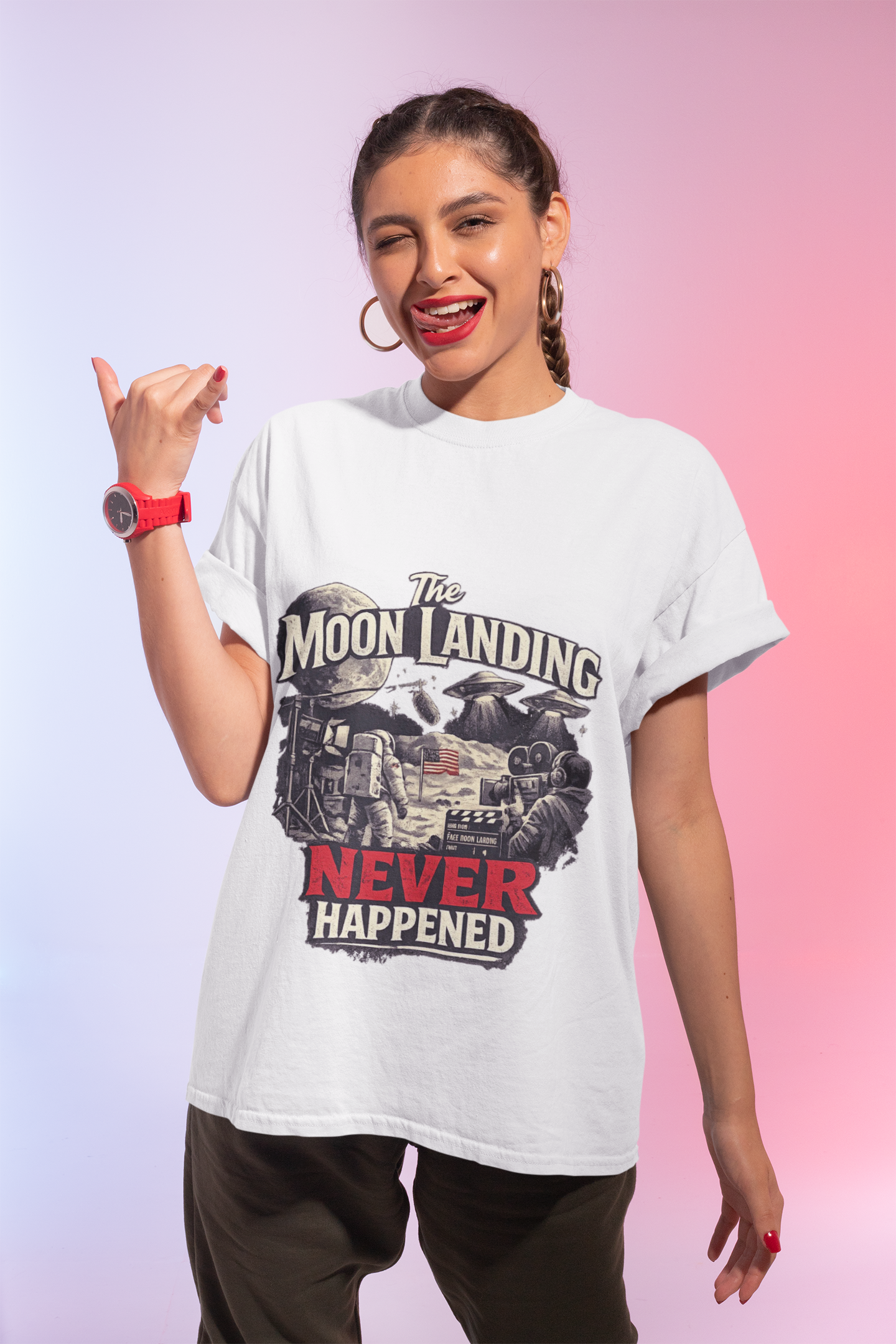 The Moon Landing Never Happened T-Shirt