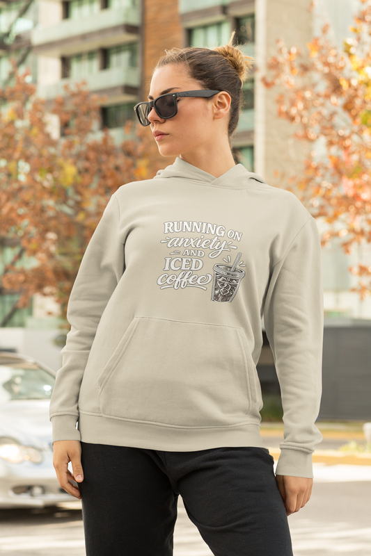 Running on Anxiety and Iced Coffee Hoodie