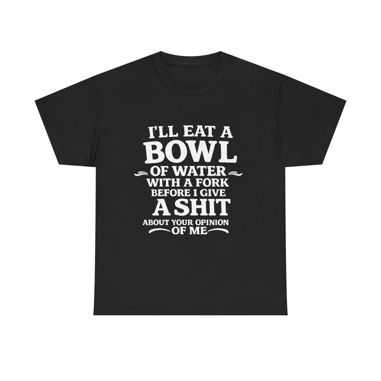 I'll Eat a Bowl of Water with a Fork Before I Give a Shit About your Opinion of Me T-Shirt